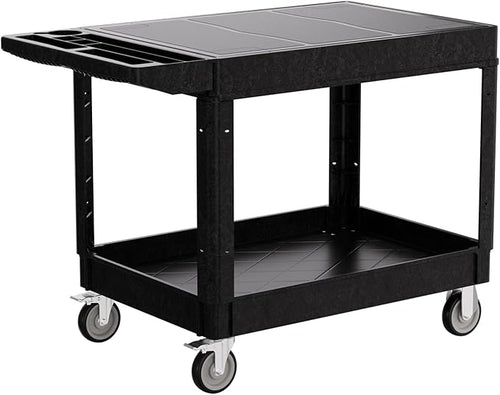 2-Tier Rolling Tool Cart, Heavy-Duty Plastic Service Cart by Unknown