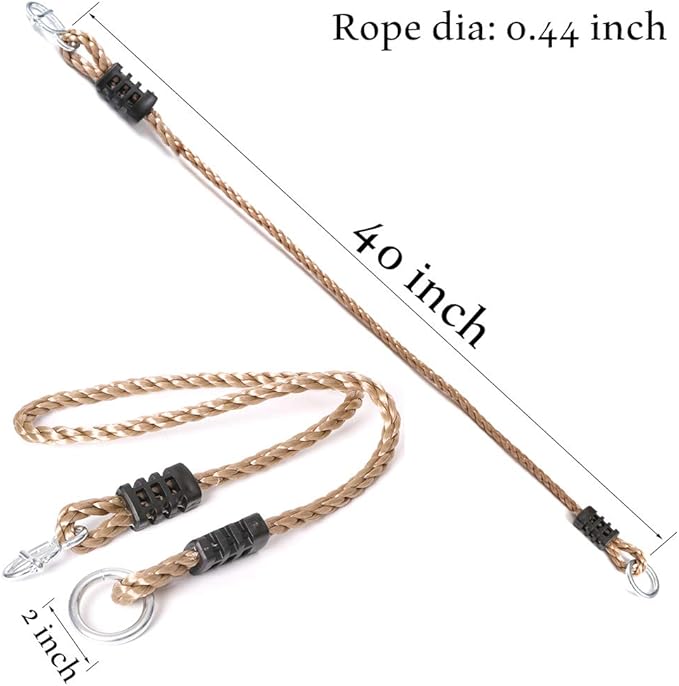 Set of 2 Tree Swing Nylon Ropes Indoor Outdoor Adjustable Hammock Swinging - Image 3