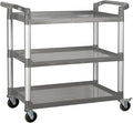 Winco Heavy-Duty Utility Cart, 3 Shelf, 400 Lb Capacity by Winco