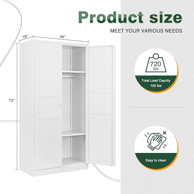 Letaya Wardrobe Armoire Closet, Bedroom Armoire Cabinet Clothes Organizer - Image 3