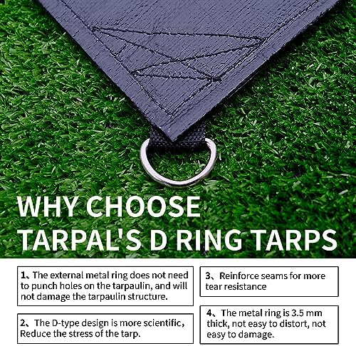 TARPAL Tarp 5x7 Feet (2pack) Tarps Heavy Duty Waterproof 14mil D-Ring Tarp - Image 2