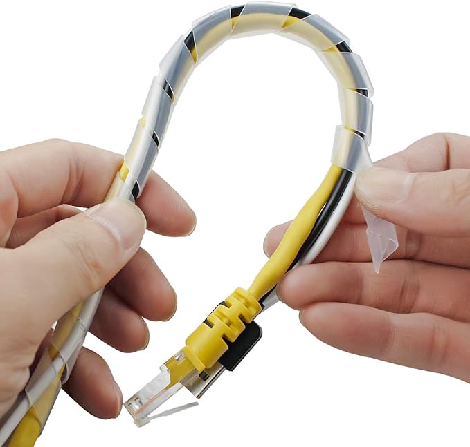 26Ft XHF 3/8" Clear Spiral Cable Wrap 10mm Cord - Image 5