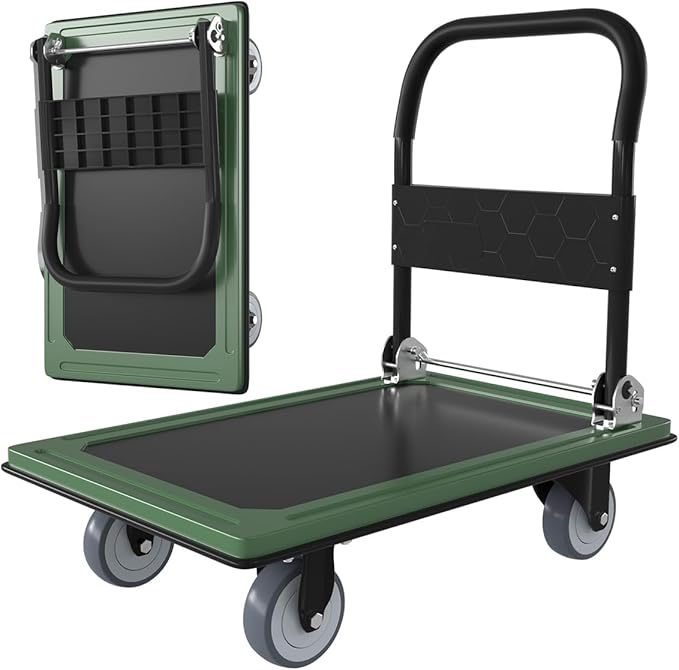 WUD Push Cart, Folding Mobile Platform Trolley, Thickened and Reinforced by WUD