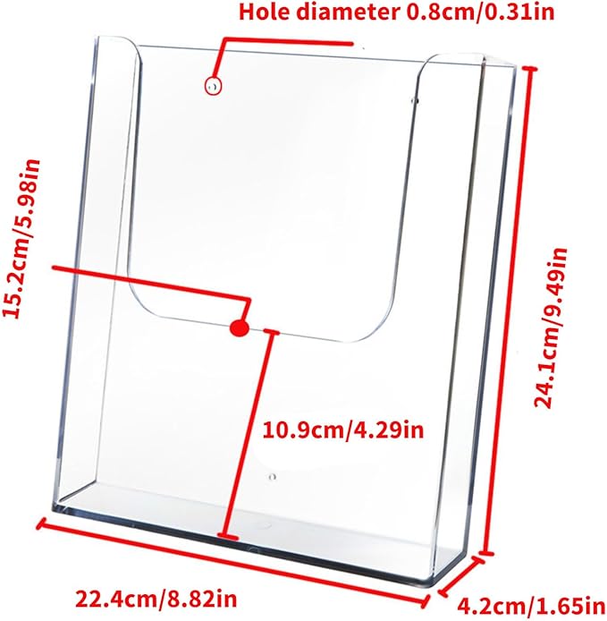 Clear Wall Mount File Display Rack Space Saving Acrylic Document Organizerss - Image 5