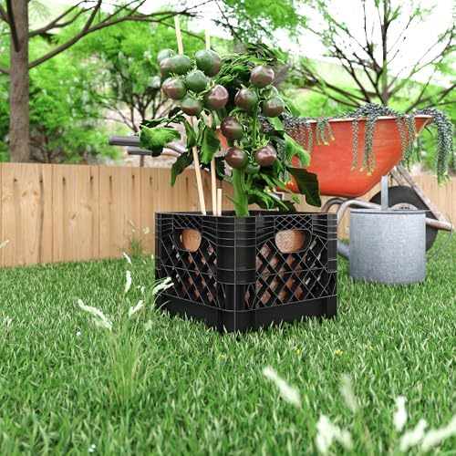 13 in. x 13 in. x 11 in. Heavy-Duty Black 16 Qt Milk Crate | 3 Pack | Stackable Storage Container with Handles - Image 7