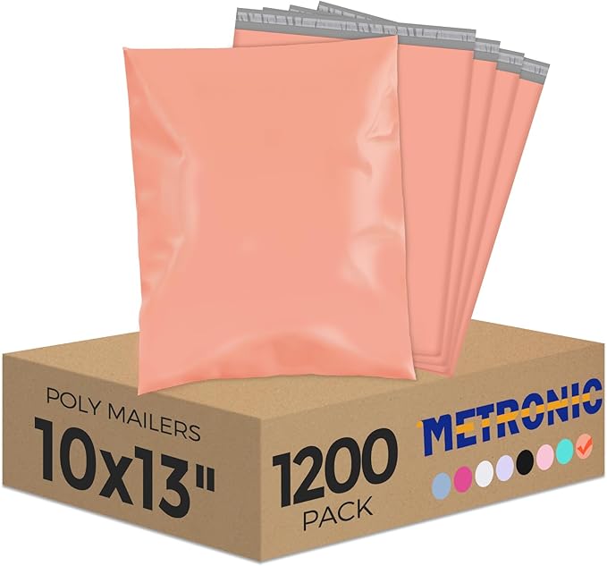 Metronic Poly Mailers 10x13 1200 Pack, Self Seal Small Shipping Bags by METRONIC