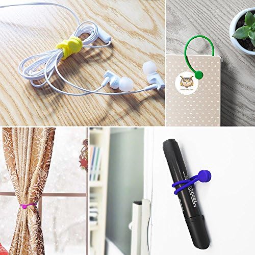 SMART&COOL Reusable Silicone Magnetic Cable Ties, Aqua, 10-Pack - Image 5