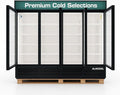 Commercial Beverage Refrigerator Display Fridge, 85 Cu Ft Four Glass Door by NAFCOOL