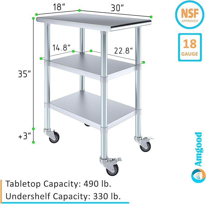 AmGood Stainless Steel Work Table - Image 3