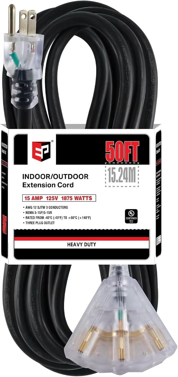 EP 50 Ft Lighted Outdoor Extension Cord by ENERGYPRO