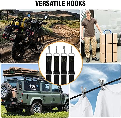 Bungee Cords Heavy Duty Outdoor, Long Adjustable Bungee Cords with Hooks Flat, 80 Inch High Elastic Rubber Bungee Straps with Hooks for Luggage, Roof Racks, Tarpaulin, Moving Cargo, Camps, Tarps - Image 5