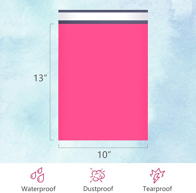 UCGOU Poly Mailers 10x13 Inch Hot Pink 200 Pack Shipping Bags #4 Strong Mailing - Image 2