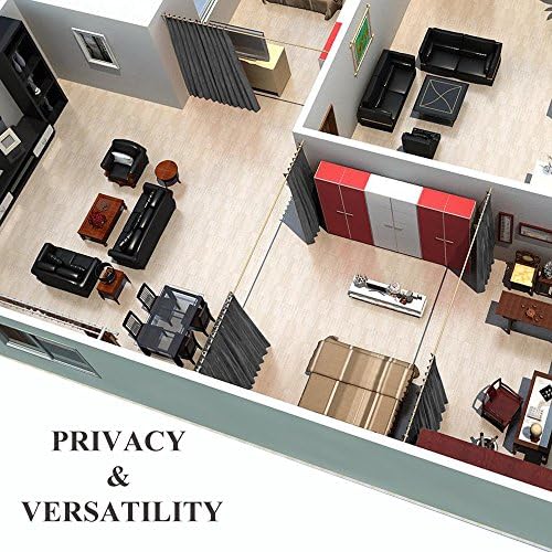 NICETOWN Ceiling Curtains, Large Room Divider Curtain Screen Partitions, Vertical Blind for Sling Door, Blackout Window Curtains Privacy Blinds for Patio (Grey, 1 Panel, 9ft Tall x 8.3ft Wide) - Image 6