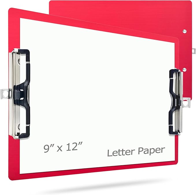 Aluminum Metal Clipboard Stainless Hangable Pen Holder Double Clip Board Size by Liushun