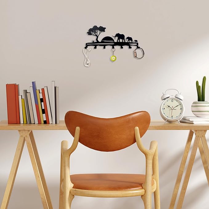 Elephant Family Metal Key Hook Rack - Image 5
