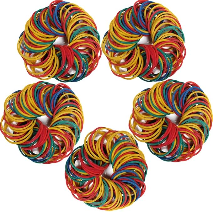 Rubber Bands Size#10 760pcs Elastic Rubber Band 1 inch Multicolour Rubber Bands by AIWOQI