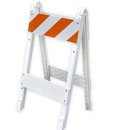 BESEA Folding Traffic Barricade, Heavy-Duty Plastic Construction by BeSea