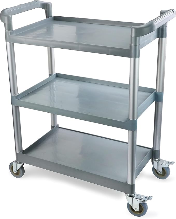 New Star Foodservice 54545 250-Pound Plastic 3-Tier Utility Bus Cart by NewStarFoodservice