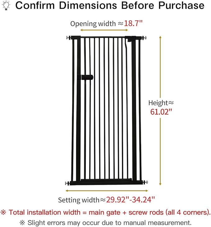 Lumizone Extra Tall Cat Gate 61.02" High Pressure Mounted Extra Wide 2025 New - Image 2
