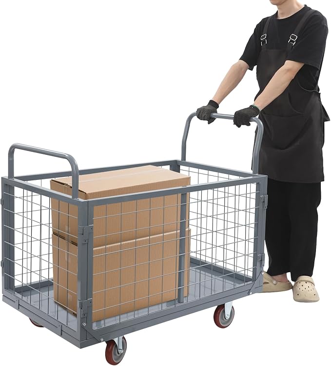 2000lbs Capacity 5-in-1 Heavy Duty Folding Platform Truck, Industrial Utility by Unknown