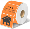 2" x 2" Thermal Labels Stickers Orange, Square Thermal Shipping Stickers by BriCabel