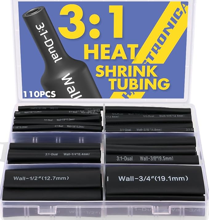 haisstronica 32 Feet 110PCS 3:1 Heat Shrink Tubing by HAISSTRONICA