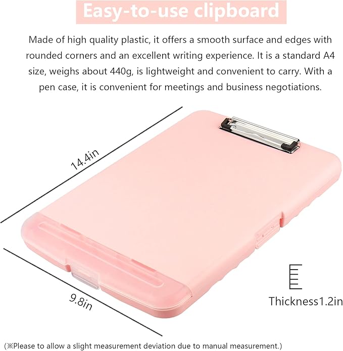SFLHHDM Plastic Clipboard with Storage, High Capacity Clip Boards 8.5x11 with - Image 4