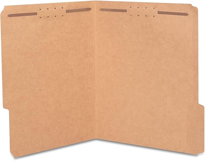 Staples Reinforced Fastener Folders Letter Size Kraft 50/Box by Staples