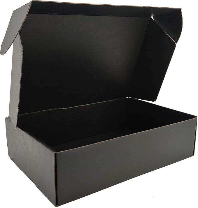 Black Shipping Boxes for Small Business Pack of 20-12x9x4 inches Cardboard by Lmuze