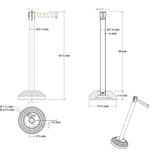 10 ft Crowd Control Stanchion Set, Crowd Control Barrier, Stanchions - Image 4
