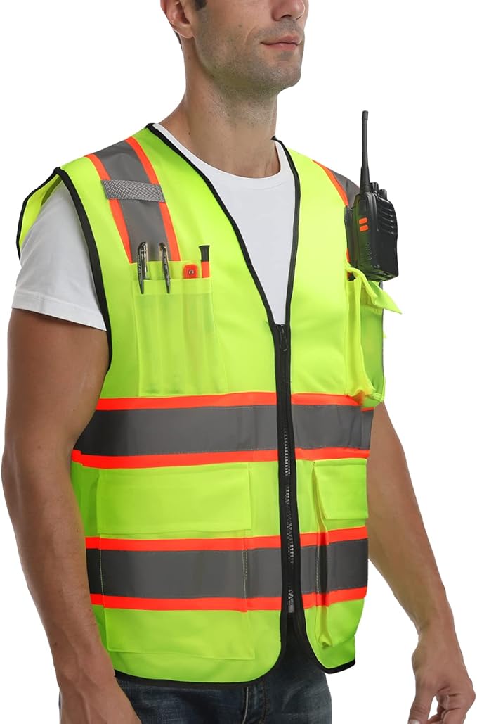 9 Pocket High Visibility Class 2 Safety Vest - Image 2