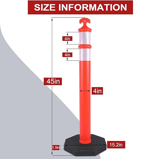 OrangeStar 3 Packs 45" Traffic Delineator Post - Image 7