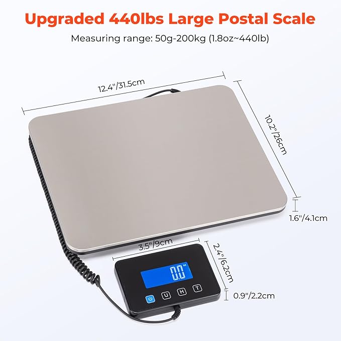 MUNBYN Shipping Scale, 440lb/1.8oz Digital Postal Scale - Image 2