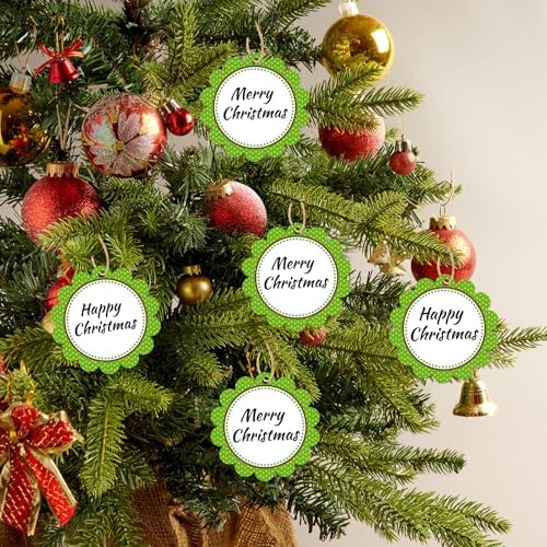 G2PLUS 50PCS Green Scalloped Tags, Back to School Gift Labels with String - Image 3