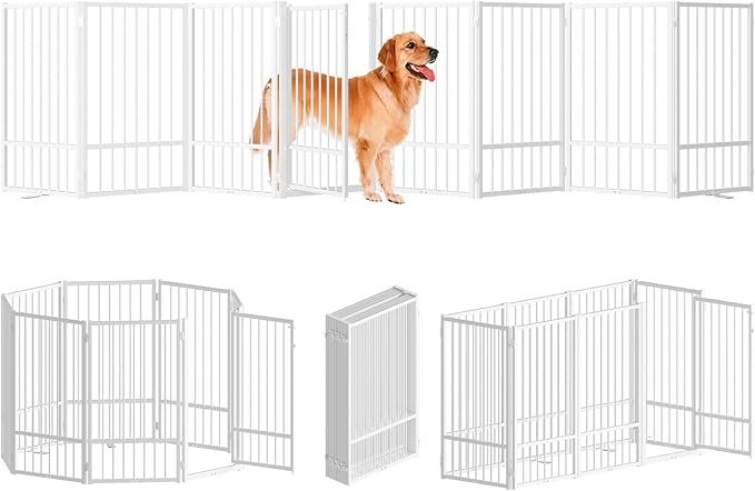 Full Metal Freestanding Dog Gate by SNUOWU