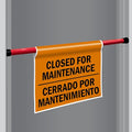 SmartSign "Closed For Maintenance" Bilingual Hanging Doorway Barricade Sign by SmartSign