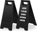 2 Pack 24 Inch Blank Floor Sign Black A-frame Foldable Caution Sign by Seeshack