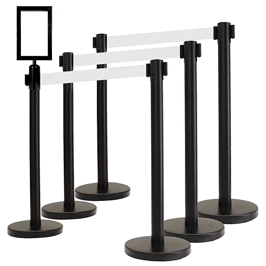 VIP Crowd Control Retractable Belt Stanchion Queue Safety Barrier Set by CrowdControlCenter