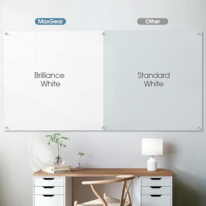 MaxGear Glass White Board 96"x48", Magnetic Glass Dry Erase Board - Image 3