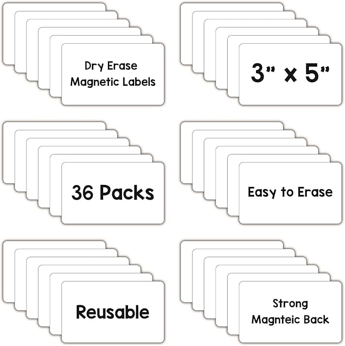 Dry Erase Magnets, Blank Magnetic Dry Erase Labels, Erasable Magnets - Image 2