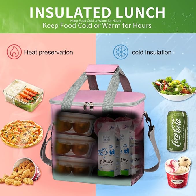 Iknoe Large Cooler Bag Collapsible 24 Can Insulated Bags Leakproof Lunch Cooler - Image 3