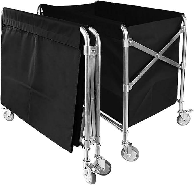 Commercial Laundry Cart with Wheels Heavy Duty Collapsible Laundry Baskets 12 by CXWAWSZ