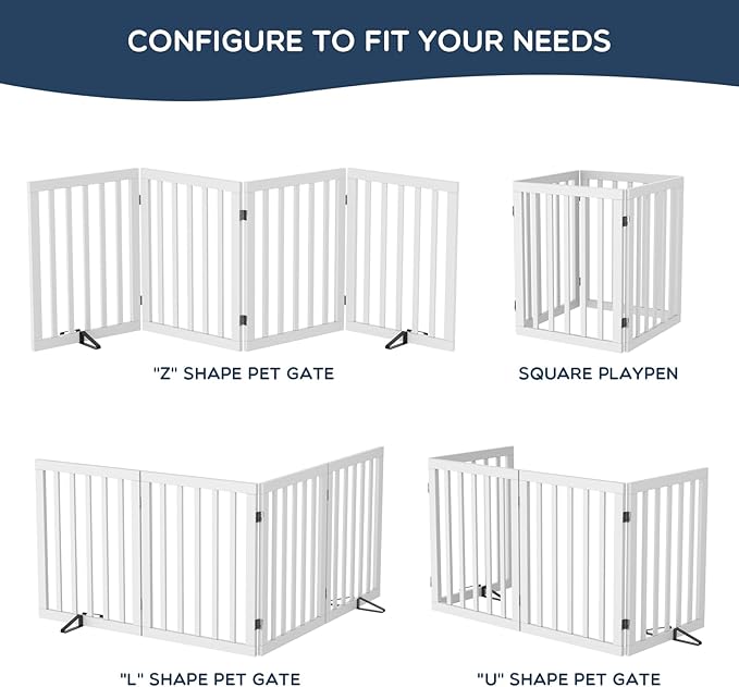 Homykic Bamboo Freestanding Dog Gate, No Assembly Pet Gate Indoor, 24”H x 75”W - Image 5