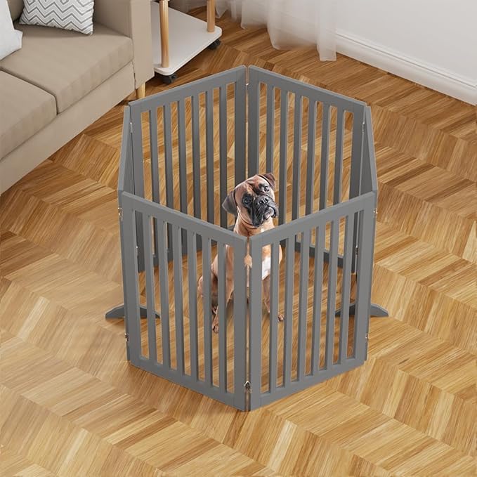 unipaws 120" Extra Wide Pet Gate, Free Standing Dog Gate - Image 3