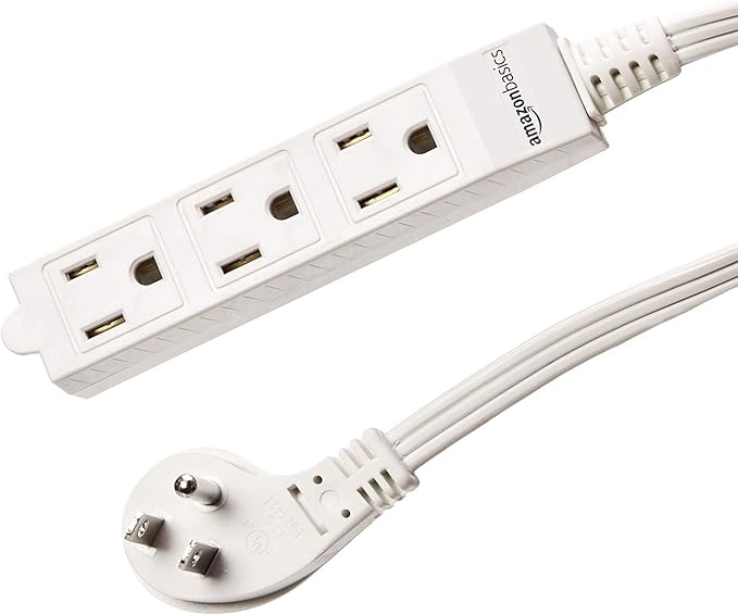 Amazon Basics 3-Prong Indoor Rectangle Extension Cord Power Strip, Flat Plug - Image 4