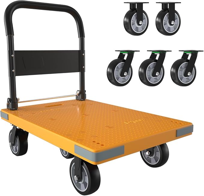 WUD Push Cart, Folding Mobile Platform Trolley, Thickened and Reinforced by WUD