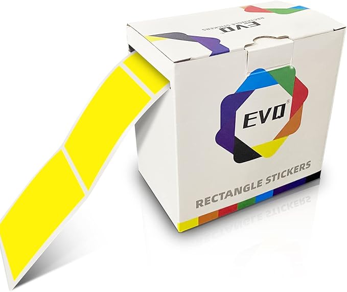 Yellow Rectangle Sticker Labels 3×2 Inch Vinyl Stickers Color Coding Name Tags by EVQ