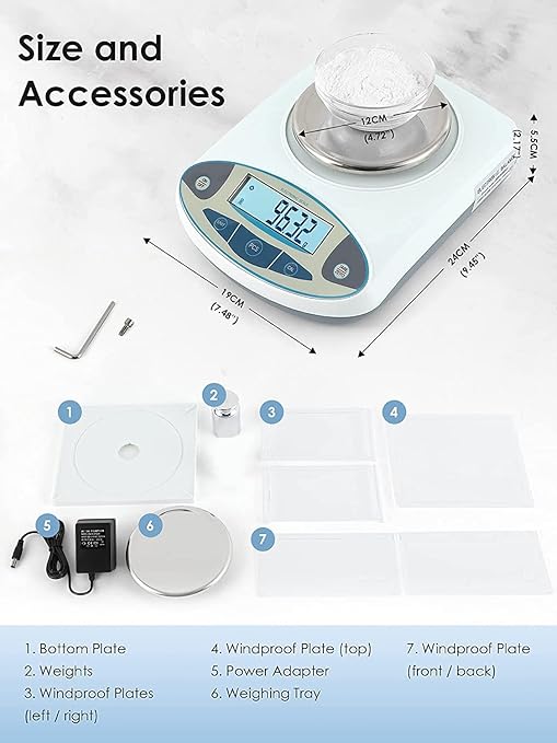 CGOLDENWALL Precision Lab Scale 1000g X 0.01g Digital Analytical Balance - Image 6