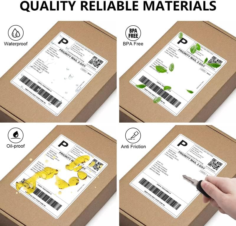 Fanfold 4 x 6 Direct Thermal Labels, Two Stack Total 1000 Lables, Commercial Grade - Premium Adhesive & Perforated, Thermal Labels Compatible with JADENS, iDPRT SP410, POLONO, ASprink - Image 7
