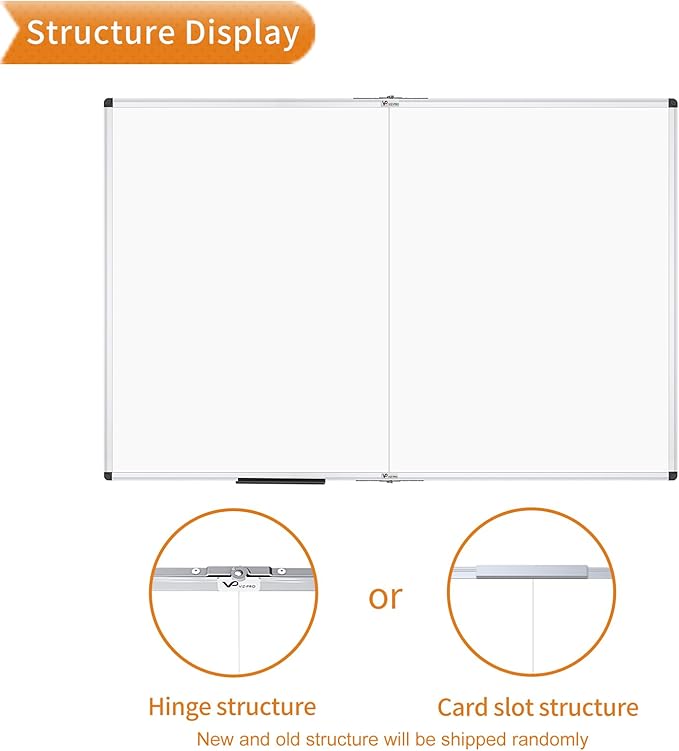 VIZ-PRO Magnetic Dry Erase Board, 60 X 36 Inches, Foldable Wall-Mounted - Image 3
